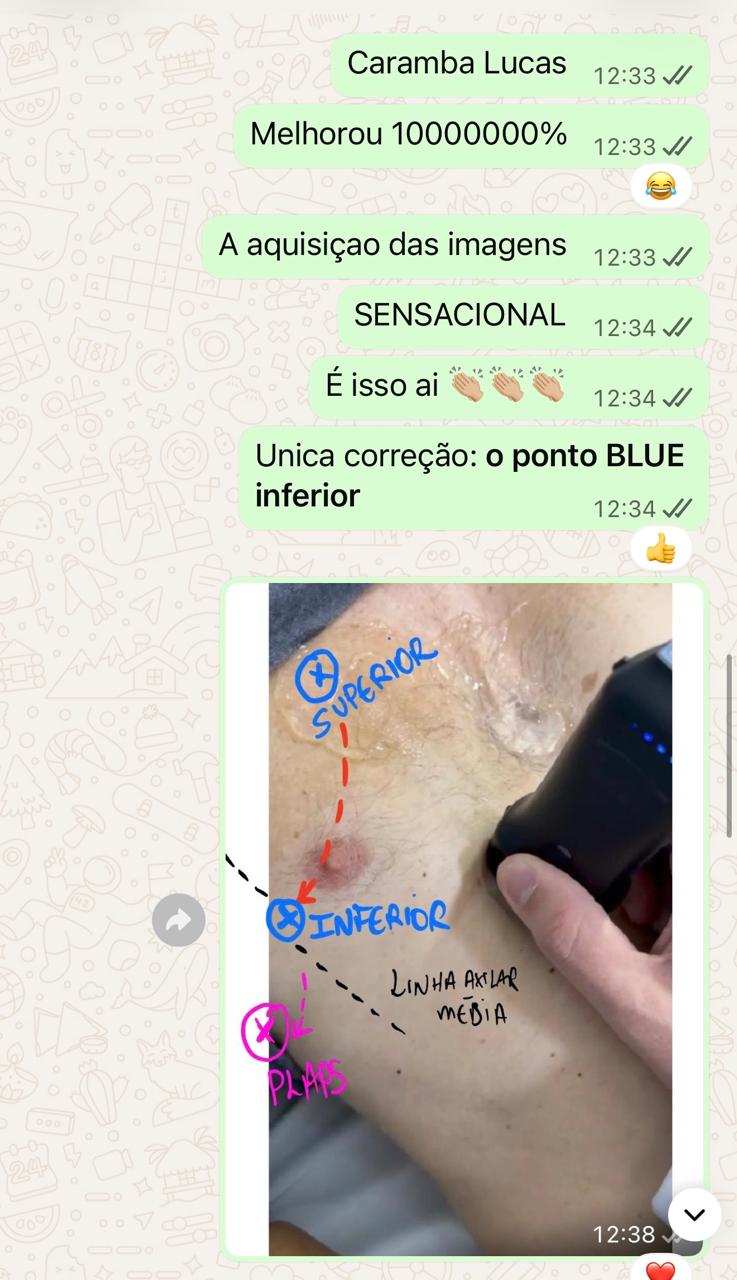 Print do grupo: correção de pontos de janela pulmonar sobre foto enviada pelo mentorado